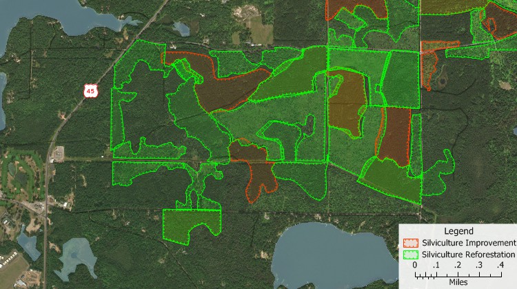 Reforestation/Improvement Sites Map